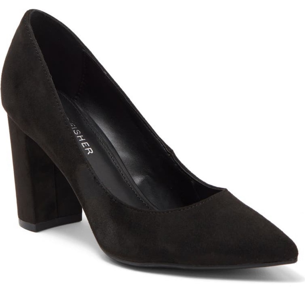 Marc Fisher Georgy Block Heel Pump in Black Suede Size 8.5 used once